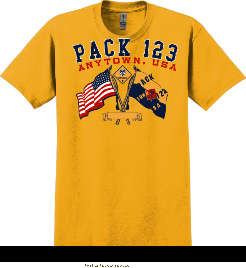 EST. 1942 ANYTOWN, USA 123 PACK ANYTOWN, USA PACK 123 T-shirt Design 