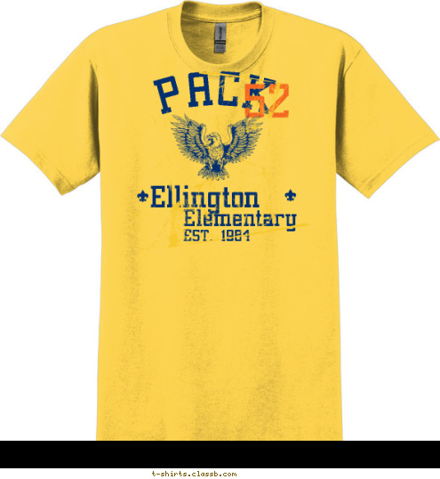 52 EST. 1984 Elementary Ellington PACK T-shirt Design 