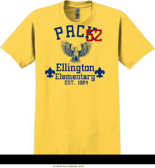 52 EST. 1984 Elementary Ellington PACK T-shirt Design 