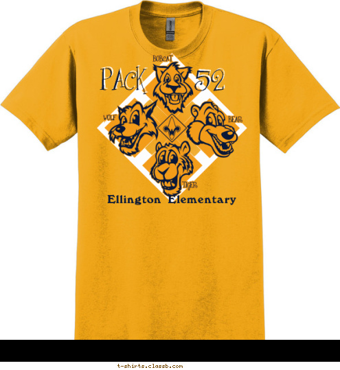 Quincy             IL  Ellington   Elementary 52 PACK T-shirt Design 