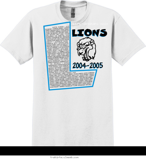 2004-2005 LIONS ST.PETERSBURG HIGH T-shirt Design 