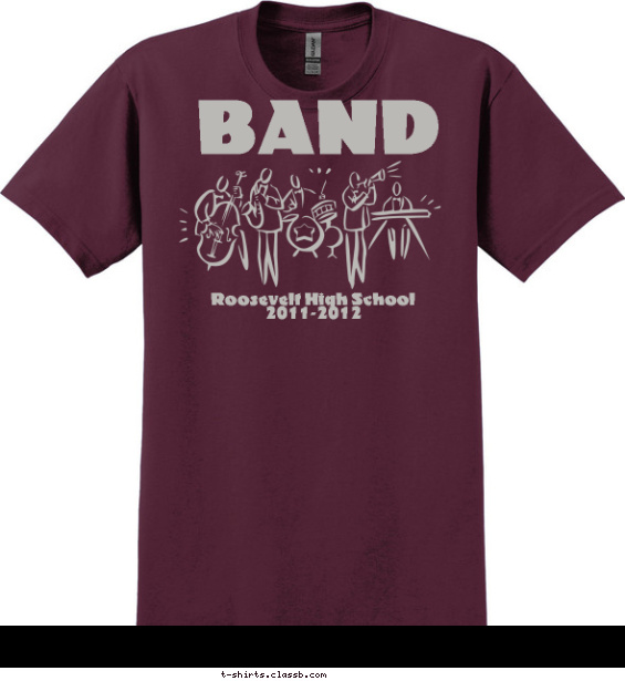 Stylized Band Playing Shirt T-shirt Design