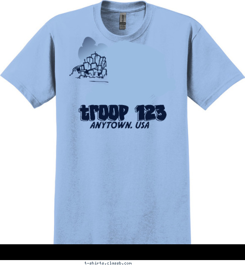 Troop 123 Troop 123 ANYTOWN. USA T-shirt Design 