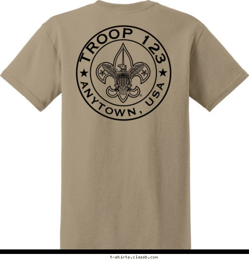 Boy Scouts of America
Great Rivers Council  TROOP 123 ANYTOWN, USA T-shirt Design 