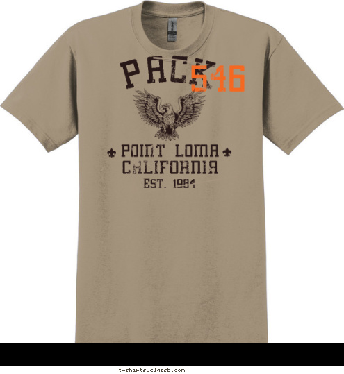 546 EST. 1984 CALIFORNIA POINT LOMA PACK T-shirt Design 