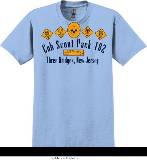 Three Bridges, New Jersey  Cub Scout Pack 182 T-shirt Design 