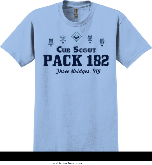 Three Bridges, NJ PACK 182 T-shirt Design 