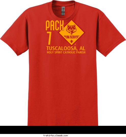 TUSCALOOSA, AL HOLY SPIRIT CATHOLIC PARISH 7 PACK T-shirt Design 