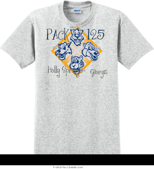 Georgia Holly Springs 125 PACK TIGER WOLF BEAR BOBCAT T-shirt Design 