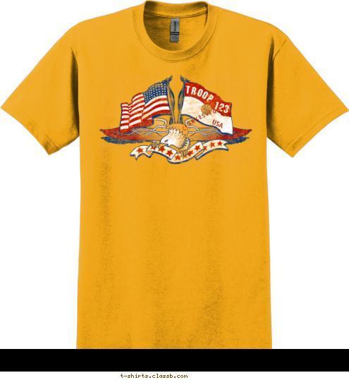 USA CLARKESVEGAS, 123 TROOP T-shirt Design 