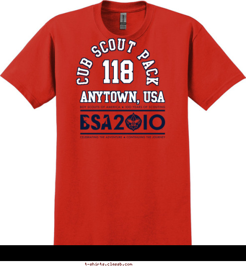 CUB SCOUT PACK 118 ANYTOWN, USA T-shirt Design 