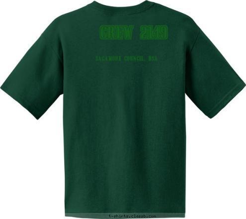 1972 ESTABLISHED SAGAMORE COUNCIL, BSA CREW 2149 T-shirt Design 