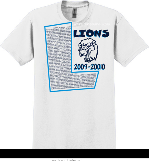 2009-20010 LIONS ST.PETERSBURG HIGH T-shirt Design 