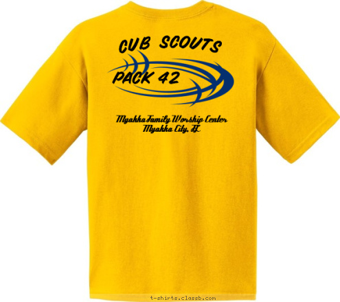 Your text here! CUB SCOUTS Myakka Family Worship Center
Myakka City, FL PACK 42 T-shirt Design 