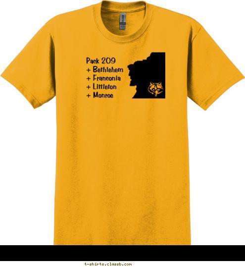 Pack 209
 + Bethlehem 
 + Franconia 
 + Littleton 
 + Monroe  T-shirt Design 