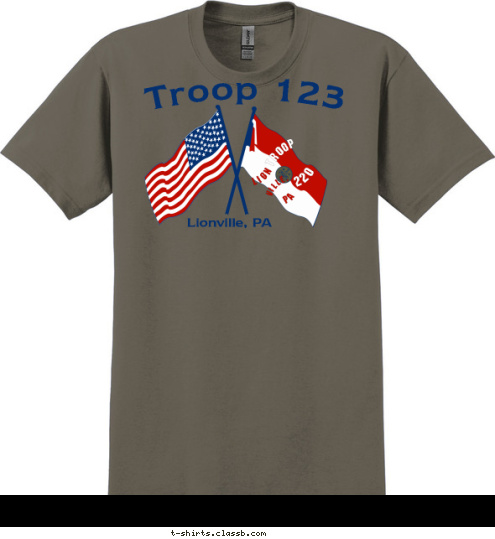 PA VILLE, LION 220 TROOP Lionville, PA Troop 123 T-shirt Design 