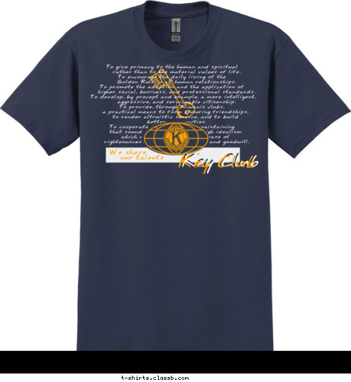 our talents We share
          Key Club Key Club Key Club T-shirt Design 