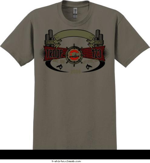 2009 123 ANYTOWN, USA SINCE 1998 SEA BASE TROOP T-shirt Design 