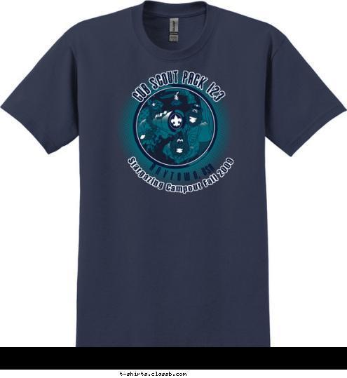 A N Y T O W N, USA Stargazing Campout Fall 2009  CUB SCOUT PACK 123 T-shirt Design 