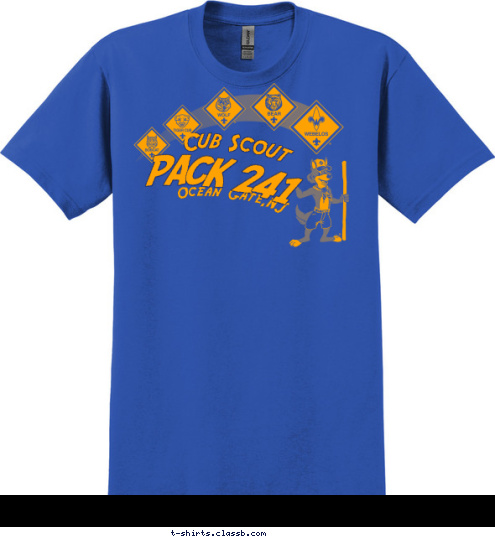 We're following Akela to the Arrow of Light! PACK 241 Ocean Gate,NJ Cub Scout T-shirt Design 