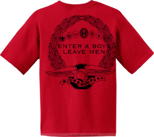 enter a boys leave men first christian church 250 troop  Be Prepared T-shirt Design 