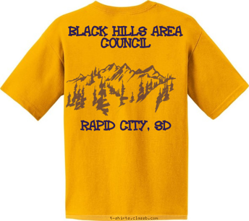 RAPID CITY, SD BLACK HILLS AREA COUNCIL Troop 1187 T-shirt Design 