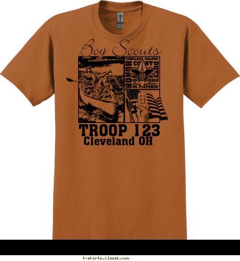 Boy Scouts Cleveland OH TROOP 123 T-shirt Design 