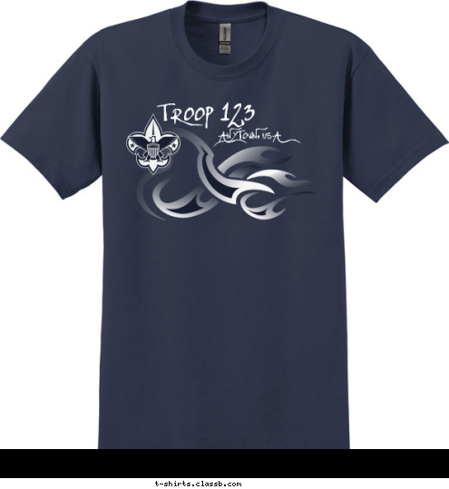 ANYTOWN, USA TROOP 123 T-shirt Design 