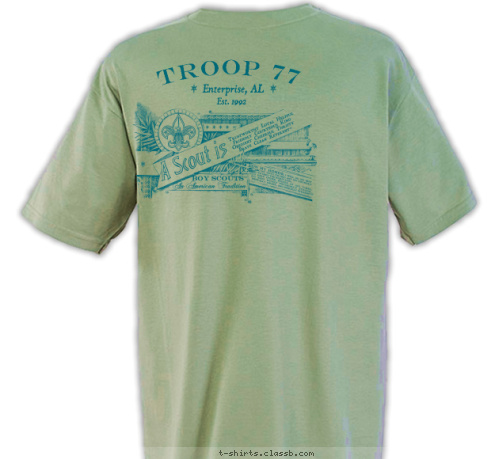 New Text Est. 1992 TROOP 77 Est. 1992 Enterprise, AL Enterprise, AL TROOP 77 T-shirt Design 