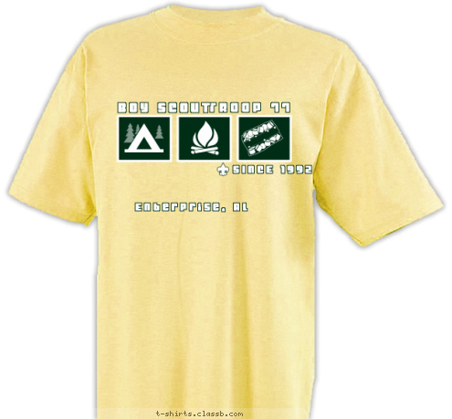 BOY SCOUT TROOP 77 Enterprise, AL
 SINCE 1992 T-shirt Design 