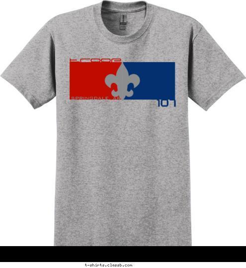 SPRINGDALE, AR 107 troop T-shirt Design RED & BLUE