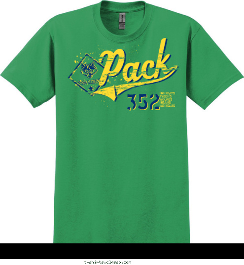 BOBCATS
TIGERS
WOLVES
BEARS
WEBELOS 352 T-shirt Design 