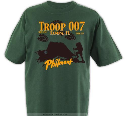 Troop 007 Tampa, FL TREK 234 TREK 123 T-shirt Design 