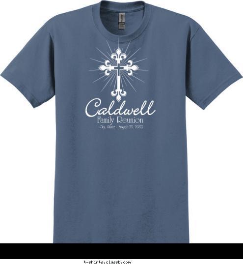 Salt Lake City, Utah - August 25, 2012 Family Reunion Caldwell T-shirt Design SP423