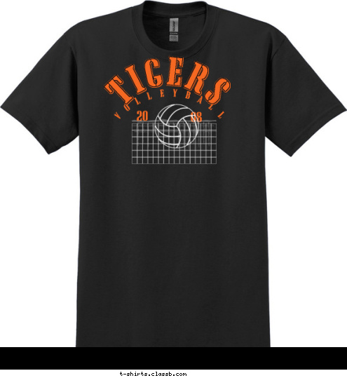 TIGERS V O L L E Y B A L L  08 20 T-shirt Design 