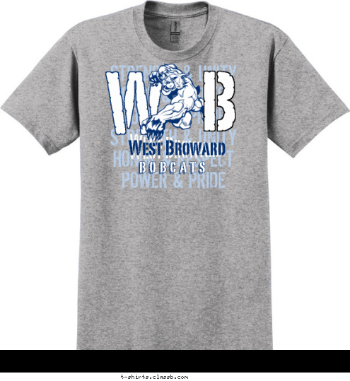 B W West Broward West Broward West Broward BOBCATS T-shirt Design 