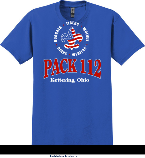 New Text Kettering, Ohio PACK 112 T-shirt Design 