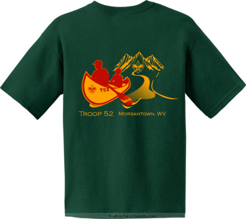 Celebrating the Adventure**Continuing the Journey West Virginia TROOP 52 T52 Troop 52  Morgantown, WV T-shirt Design 