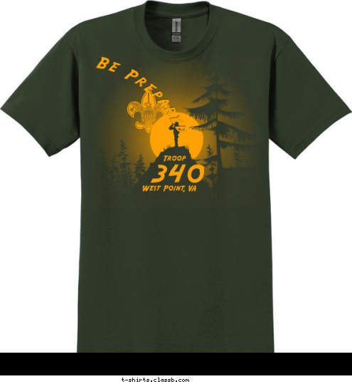 West Point, VA 340 Troop Be Prepared T-shirt Design 