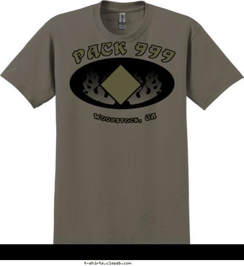 Your text here! Woodstock, GA PACK 999 T-shirt Design 