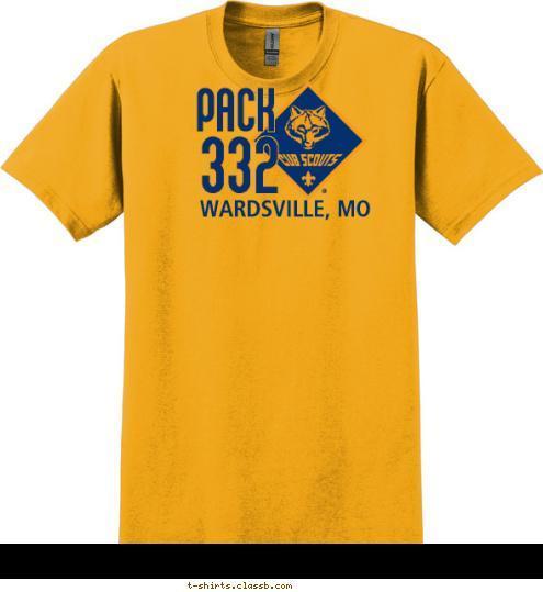 WARDSVILLE, MO 332 PACK T-shirt Design Pack 332 Yellow