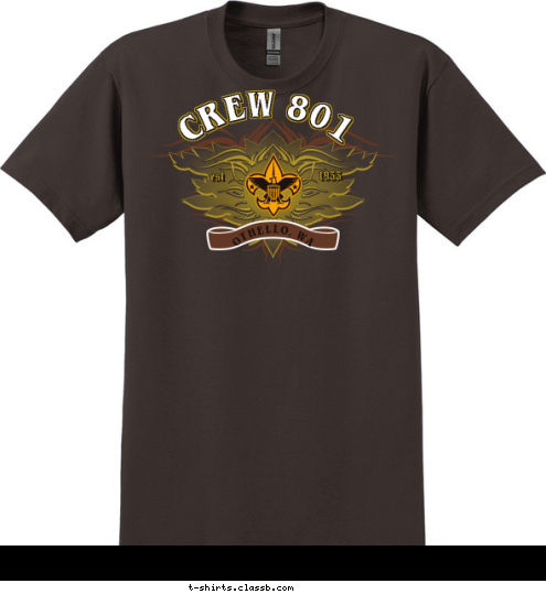 1955 est OTHELLO, WA CREW 801 T-shirt Design 