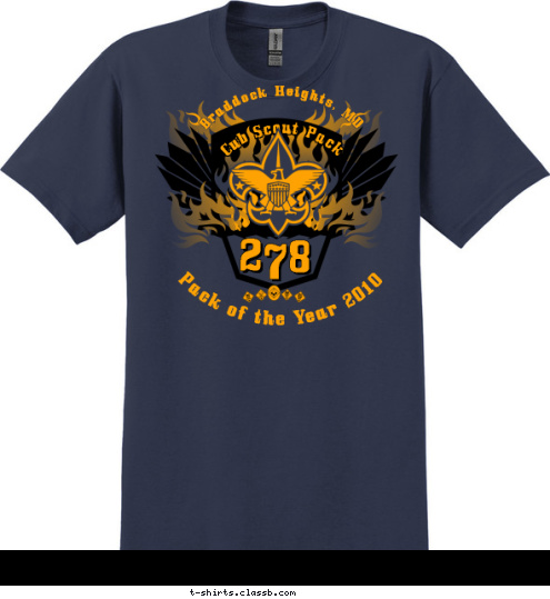 Pack of the Year 2010 7 8 2 Cub Scout Pack Braddock Heights, MD T-shirt Design 