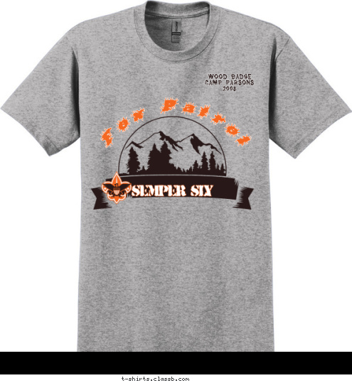 ® SR497 Semper Sly Fox Patrol WOOD BADGE
CAMP PARSONS
2008 WE1-609-2-08 Wood Badge T-shirt Design Fox Patrol 2