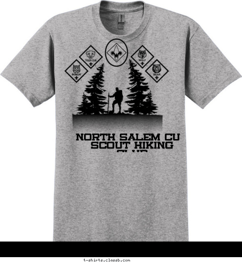 PACK 123 North Salem Cub Scout Hiking Club T-shirt Design 