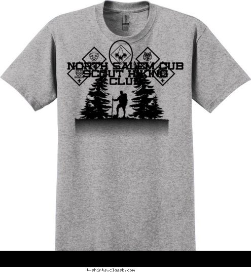 PACK 123 North Salem Cub Scout Hiking Club T-shirt Design 