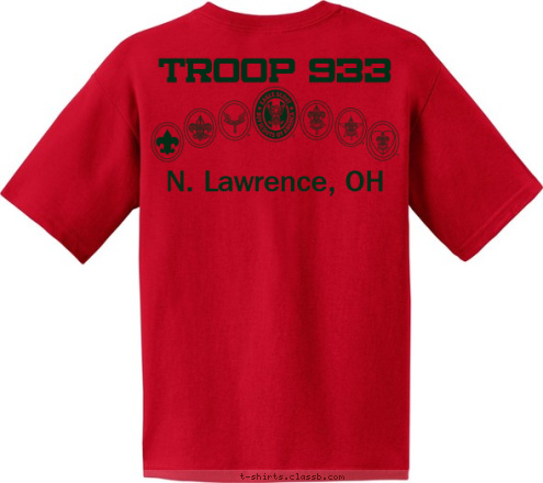 Your text here! N. Lawrence, OH BOY SCOUT N. Lawrence, OH TROOP 933  TROOP 933 T-shirt Design 