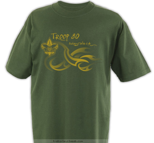 Bakersfield, CA TROOP 80 T-shirt Design 