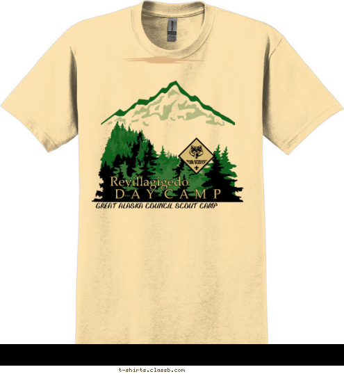 D  A  Y   C  A  M  P Revillagigedo GREAT ALASKA COUNCIL SCOUT CAMP T-shirt Design 