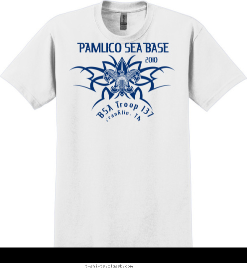 PAMLICO SEA BASE 2010 Franklin, TN BSA Troop 137  T-shirt Design 